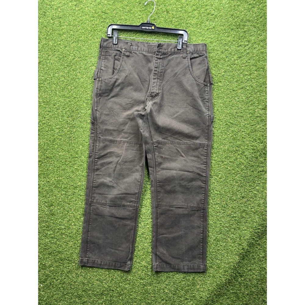 KEY Carpenter Pants Mens 38x30 Canvas Double Knee Lakin McKey Brown Workwear